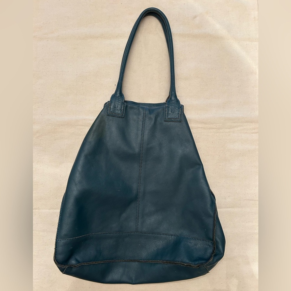 Leather J Jill Blue Women's Shoulder Bag/Tote Bag, 2strap. Different!Very roomy!